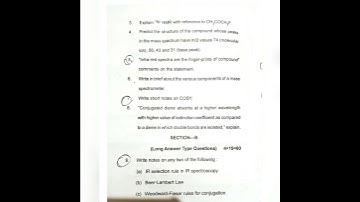 msc chemistry 4th semester question paper (spectroscopy) #sdsuv #hnbgu #msc