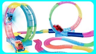 Twister Tracks 360 Degree Stunt Loop Action With Fast Motorized Sports Cars Magic Tracks Neon Glow