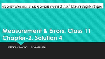 DC Pandey Chapter 2 Solution 4 | Measurement and Errors  | Class 11 Physics | JeeConcept