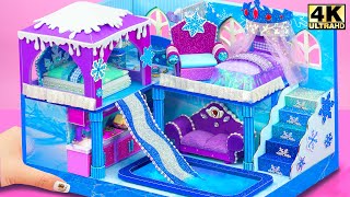 Build Frozen Castle with 2 Bedroom + Water Slide and Icy Pool from Cardboard ❄ Diy Miniature House