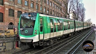 Paris Métro - Les 6 lignes de métro aérien - Matériel MP05, MP73, MF77, MF01