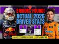 F1 CLASH 2026: The ACTUAL DRIVER STATS! (They messed up...)
