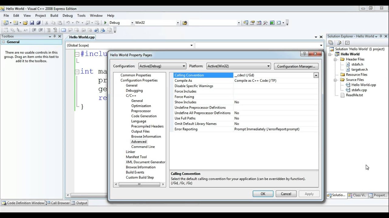 Visual Studio Setting Visual C 08 Express Edition For C Programming Youtube