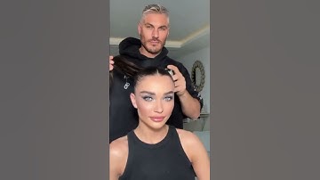 Watch how I create the middle part snatch bun #shorts #colorwow #buntutorial