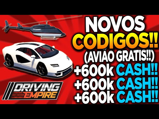 TODOS OS NOVOS CODIGOS *CASH GRATIS* ATUALIZAÇÃO DRIVING EMPIRE CODES!(ROBLOX  DRIVING EMPIRE) 