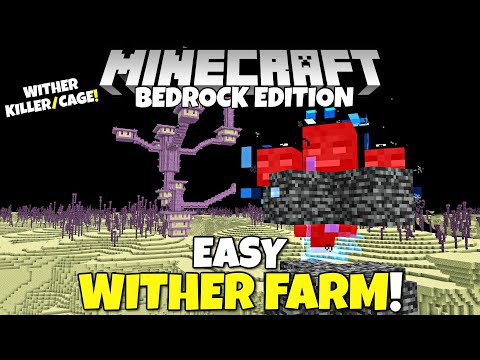 Minecraft Bedrock: NEW WITHER FARM Tutorial! Wither Killer / Cage. MCPE Xbox PC PS5