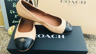 COACH ☜UNBOXING☞ FG2542 BONNIE BALLET women flap shoes / Pink