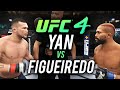 EA Sports UFC 4 - PETR YAN vs DEIVESON FIGUEIREDO CPU vs CPU (RAW GAMEPLAY)