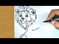 How to draw a lion step by step