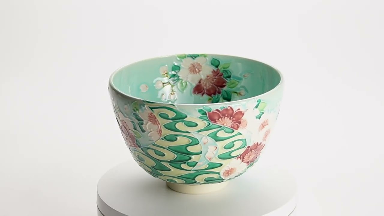 抹茶碗 淡青交趾 