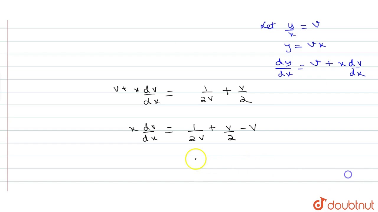 For The Differential Equation X 2 Y 2 Dx 2xy Dy 0 Which Of The Following Are True Youtube