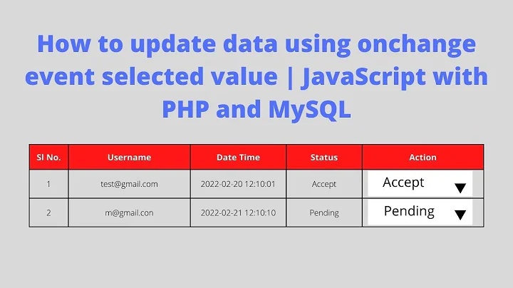 How to update data using onchange event selected value | JavaScript with PHP and MySQL | E-CODEC