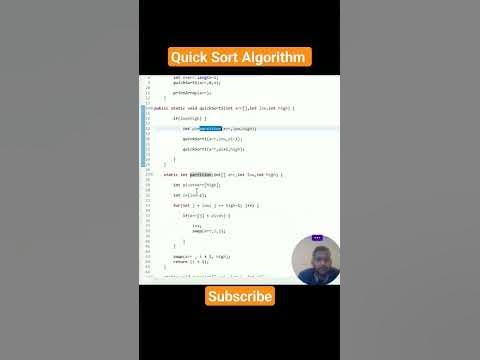 Quick Sort Algorithm program using Java #coding #algorithm #programming ...