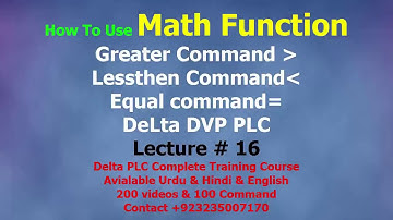 HOW TO USE GREATER COMMAND & LESSTHEN COMMAND & EQUAL COMMAND IN DELTA DVP PLC URDU HINDI LECTURE 16