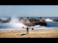 US Hovercrafts Unload Payload During Massive Beach Landing