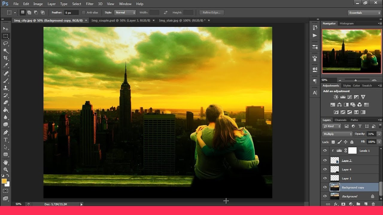 Tutorial Photoshop Manipulasi Gambar Sunset YouTube