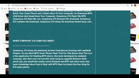SYMPHONY Z16 FIRMWARE CUSTOMER CARE VERSION 100% TESTED