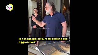 A clip of Russell Crowe is going viral after the actor suddenly stopped a crowd of autograph seekers
