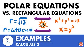 Converting Polar Equations & Rectangular Equations Examples | Calculus 2  JK Math