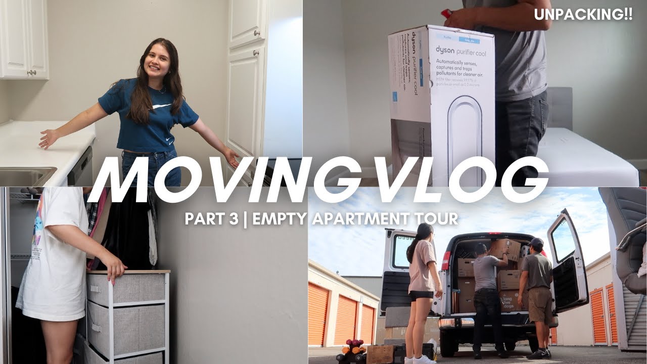 MOVING VLOG | Moving day, empty apartment tour, unpacking, closet tour ...