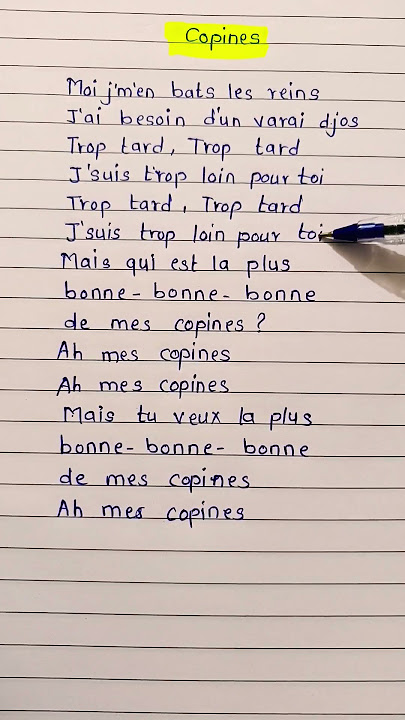 Copines song lyrics #lyricvideo