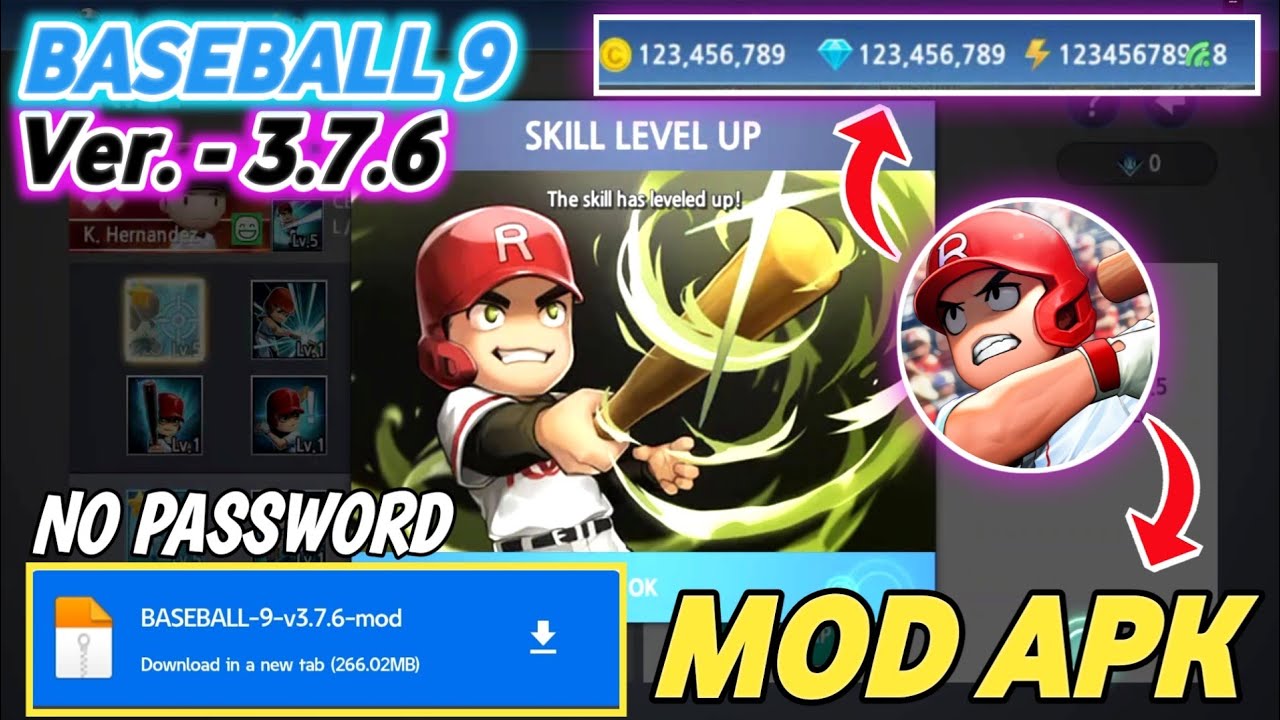 Baseball 9 Mod Apk v3.7.6 Update Baseball 9 Hack NO