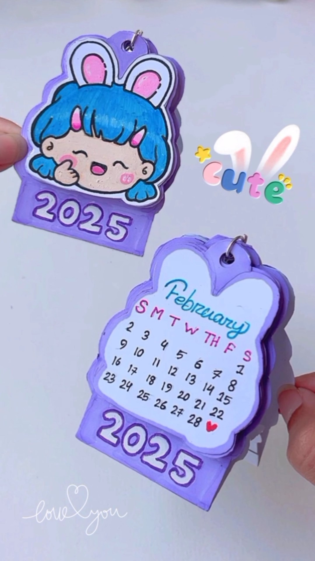DIY mini calendar with keychain  ?️ #shorts #diy #tonniartandcraft #love #art