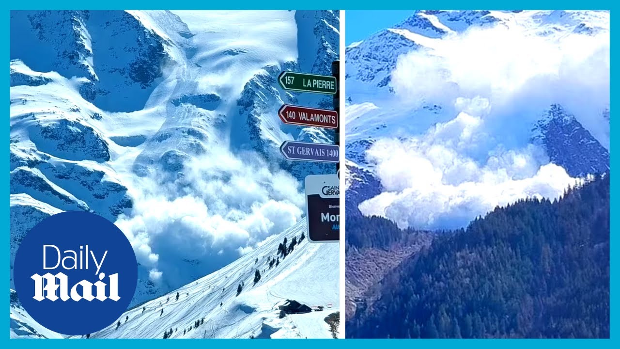 Terrifying moment huge avalanche in French Alps that killed four caught on camera