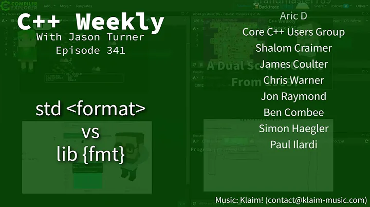 C++ Weekly - Ep 341 - std format vs lib {fmt}