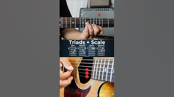 Key of A 🔥 Triad Chord Shapes + Major Scale | Fretboard Visualization #Shorts