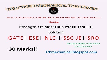 SOM Mock Test - II Solution | TRB/TNEB Mechanical Test Series | GreaThings
