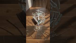 Snow globe rolling down stairs #asmr #glassbreaking #oddlysatisfying #satisfying #slowmotion