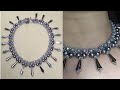Necklace with pearls and crystals / Колье из жемчуга и кристалей /