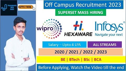 Wipro Off-Campus Recruitment 2023 | Infosys Recruitment 2023 | Hexaware Technologies Hiring 2023