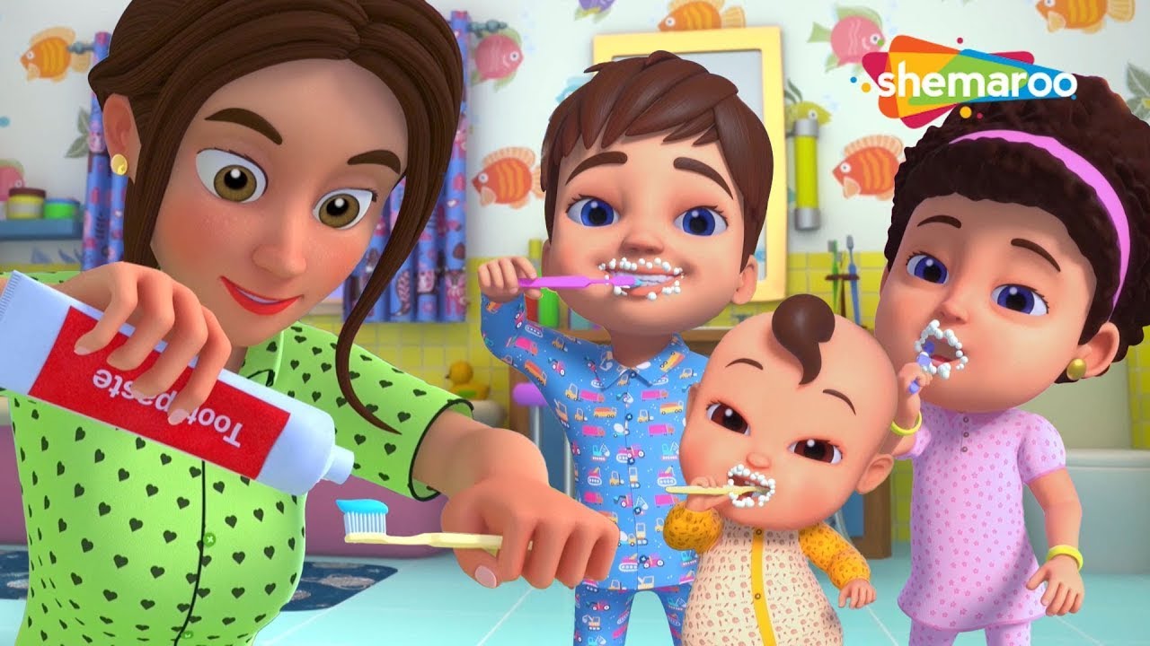 Brush Brush Your Teeth Song 3D | Good Habits Nursery Rhymes For Kids ...