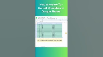 Google Sheets | To-Do List Checkbox #googlesheets #todolist #spreadsheet #tutorial #checkboxes