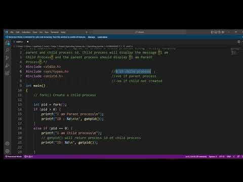 TYBCS Operating System Practical  Assignment 1 Set A Fork() System Call