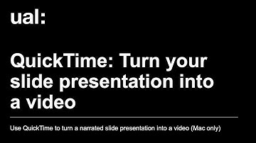 Turn your slide presentation into a video with Quicktime