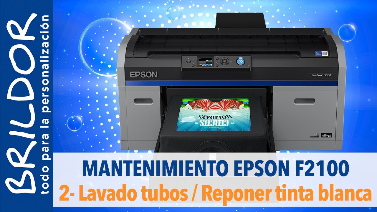 02 - Mantenimiento EPSON F2100: LAVADO DE TUBOS / REPONER TINTA BLANCA -  YouTube
