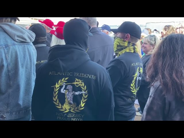 Proud Boys wait for Trump’s arrival at Wildwood, N.J. boardwalk class=