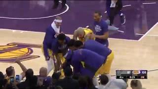 LeBron Hits Fifth Straight Three-Pointer, Bench Immediately Mobs Him