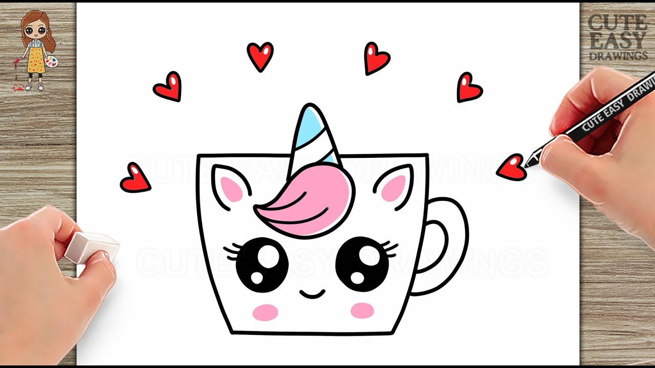 How to Draw Cute Unicorn Cup Step by Step Easy - YouTube