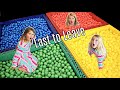LAST to LEAVE the GIANT Lego Ball Pit and COLORED Lego MANSION!