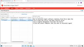 How to uninstall Agent software remotely_Trend Micro Apex One screenshot 2