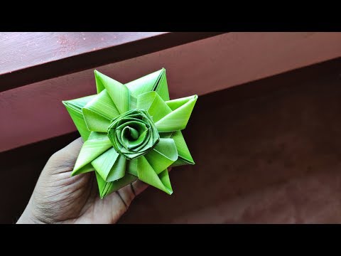 How to make flowers with coconut leaves?