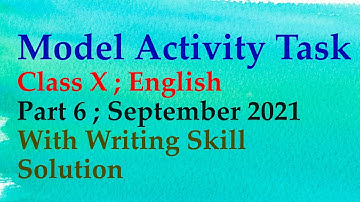 Model Activity Class X ENGLISH September 2021