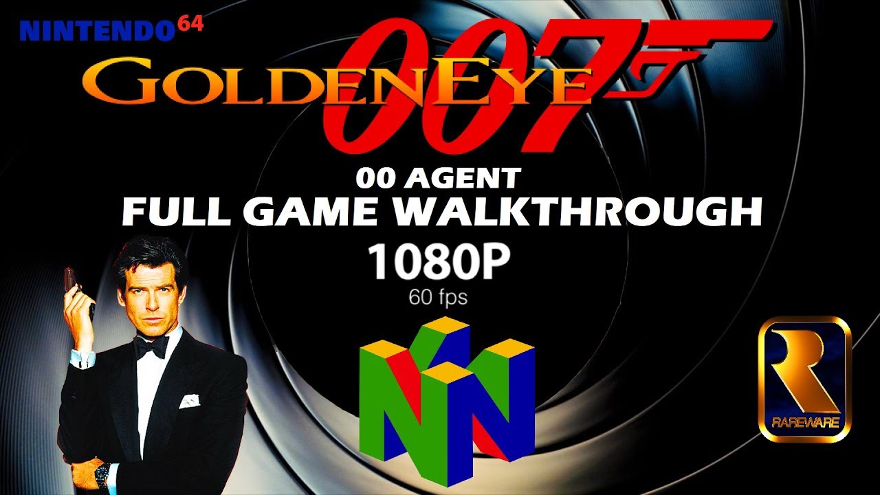 GoldenEye 007 - Full Game Walkthrough (N64) 