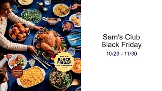 Sam's Club Black Friday 10/29 - 11/30