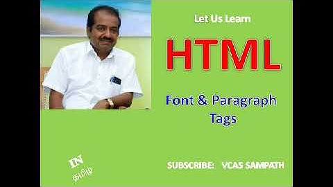 HTML #3 Font & Paragraph Tags ( in Tamil )