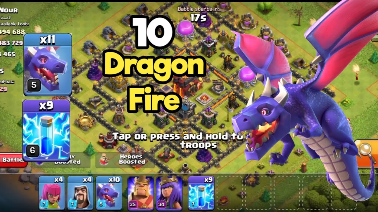 Coc Easy Dragon attack Strategy 2023 Best Army Th9 to Th10 attack